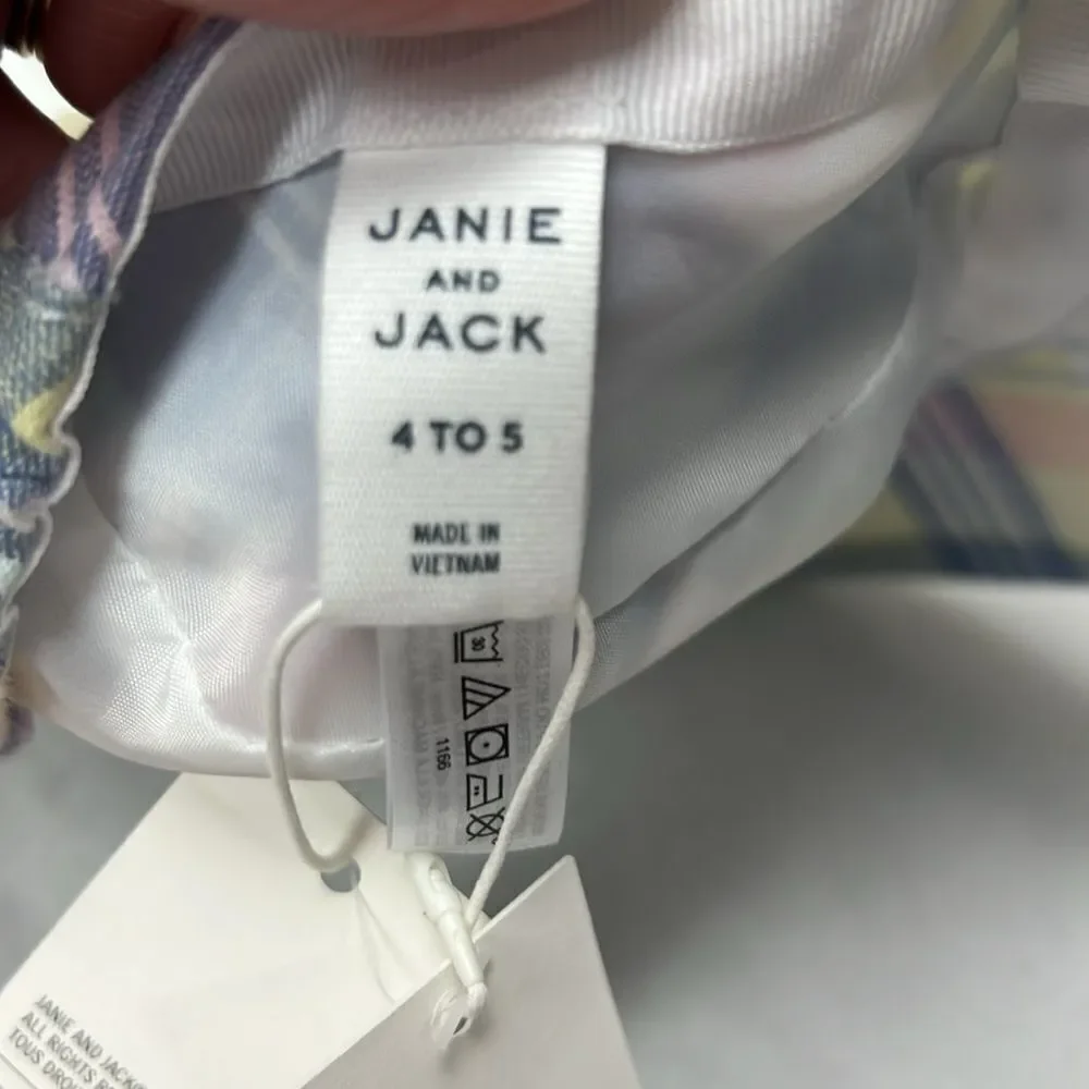 Janie and Jack 100049181 True Blue Plaid Newsboy Cap  NWT
